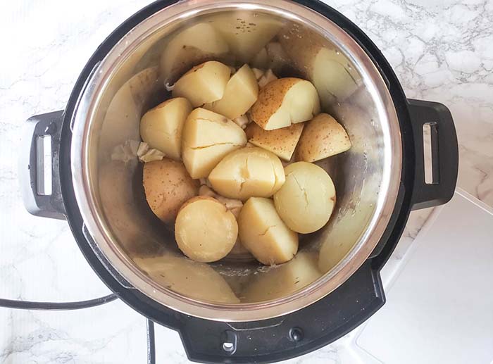 potato pieces in the instant pot cooked