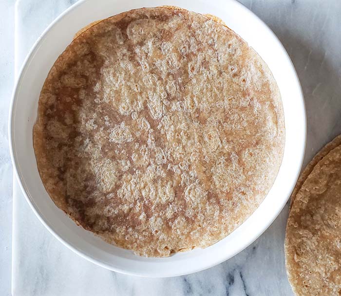 tortilla in a casserole dish