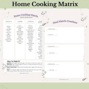 a picture of the home cooking matrix 