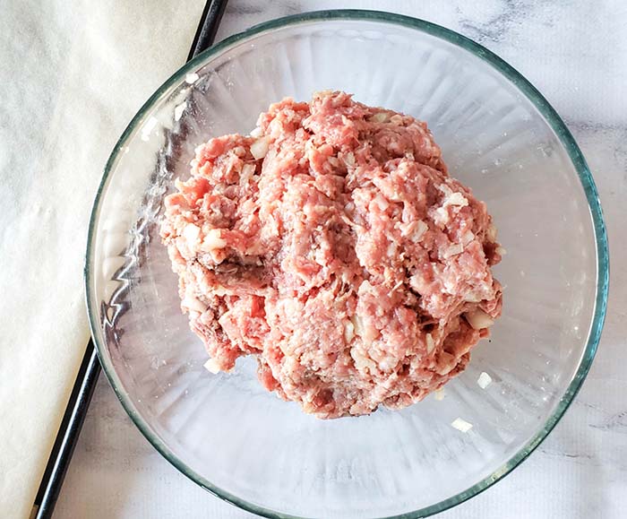 meatball meat in a bowl