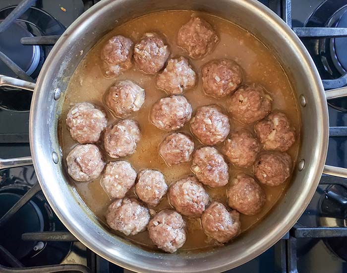 swedish meatballs in a pot