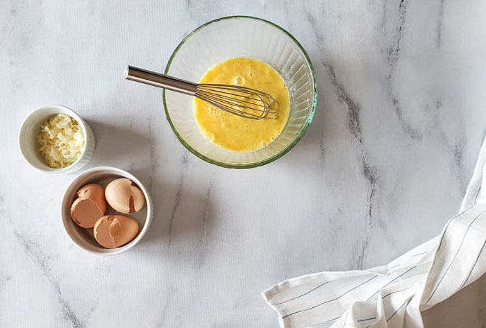 eggs mixed in a bowl