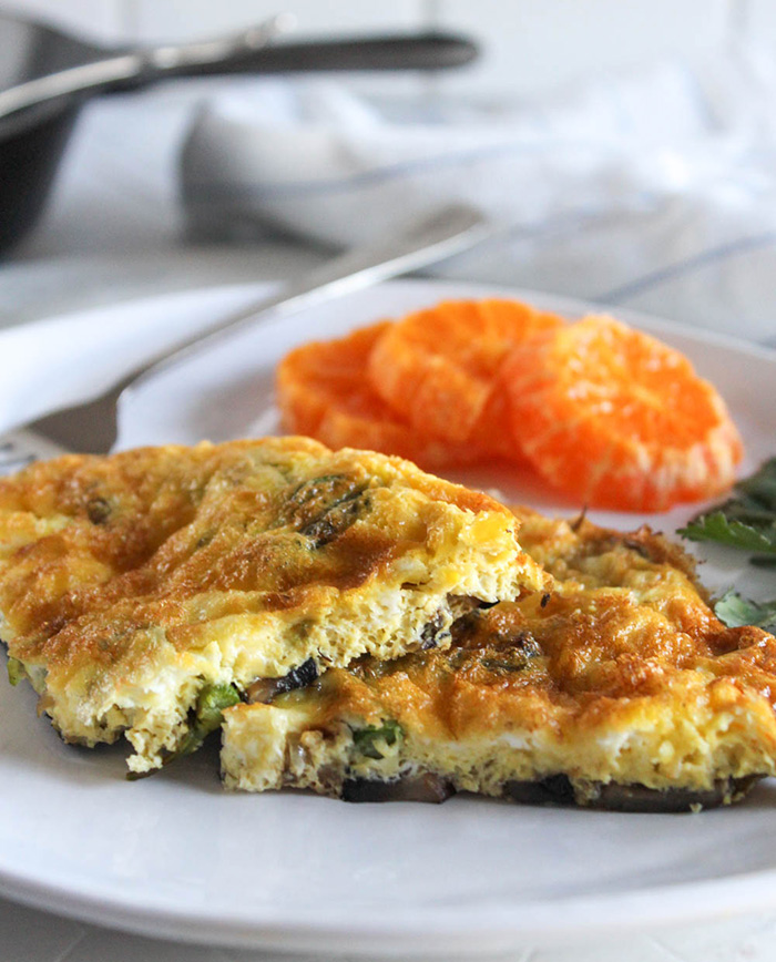 two slices of air fryer frittata