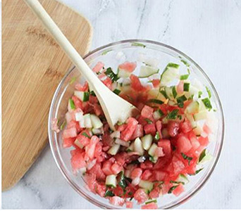 salsa mixed together in a bowl