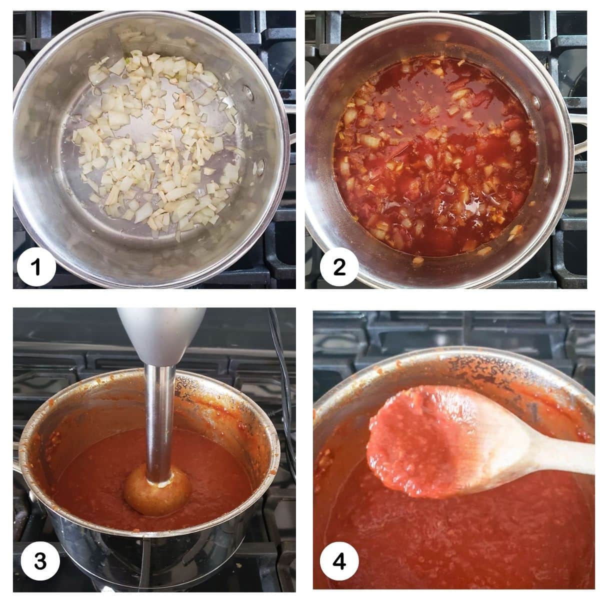 a collage of pictures showing the steps to make beer bbq sauce