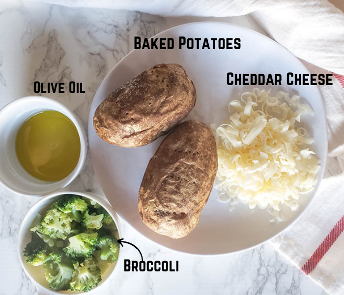 an overhead view of the potato skin ingredients