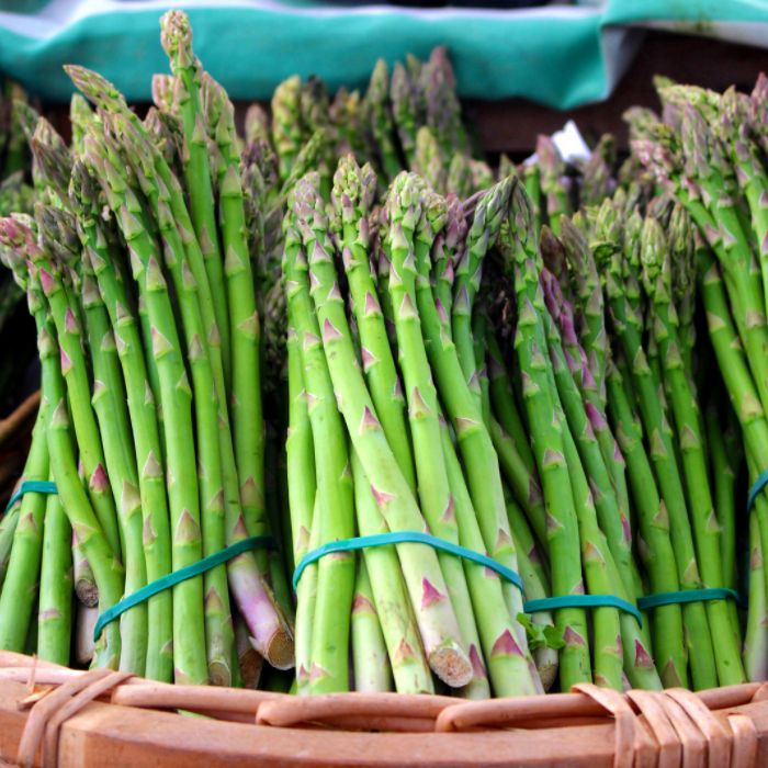 asparagus in a basket 