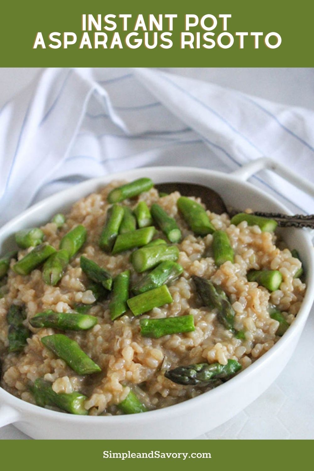 Instant Pot Asparagus Risotto (made with brown rice)