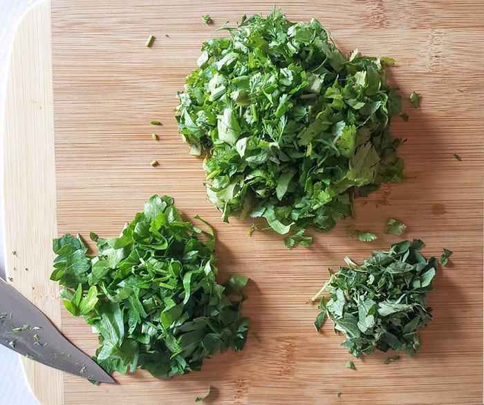 chimichurri sauce process step 1