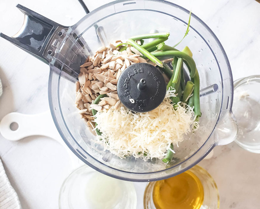 Step one dry ingredients in a food processor