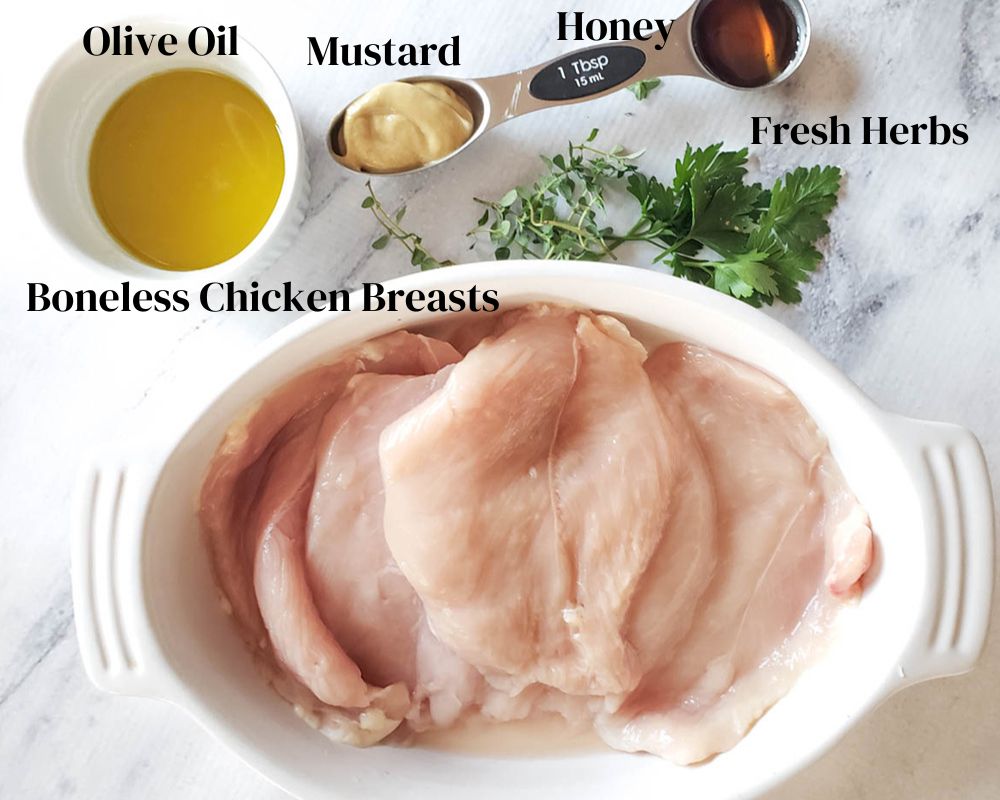 a photo of chicken piallard ingredients