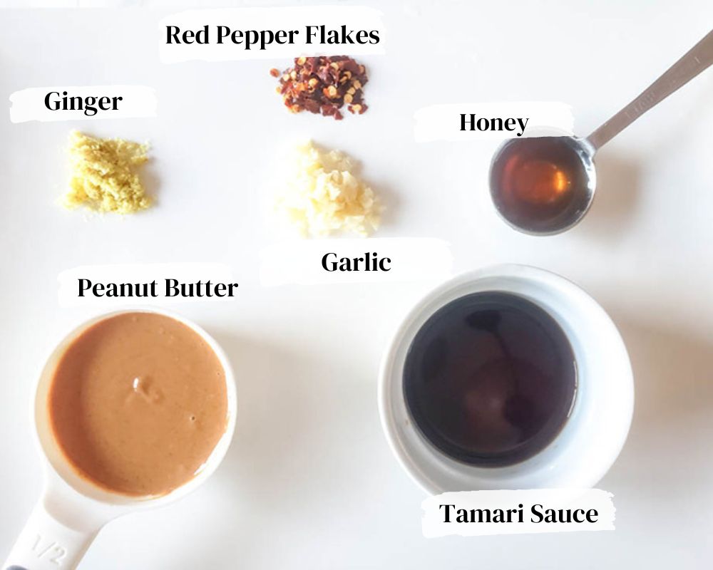 A photo of peanut sauce ingredients