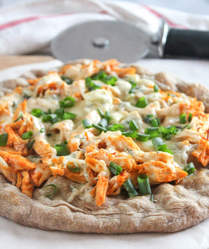 Super Easy 30 Minute Buffalo Chicken French Bread Pizza Recipe - An Edible  Mosaic™