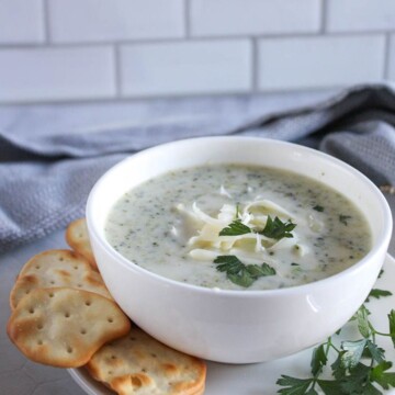 close up of broccoli soup