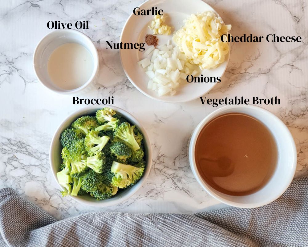 photo of ingredients needed to make broccoli soup