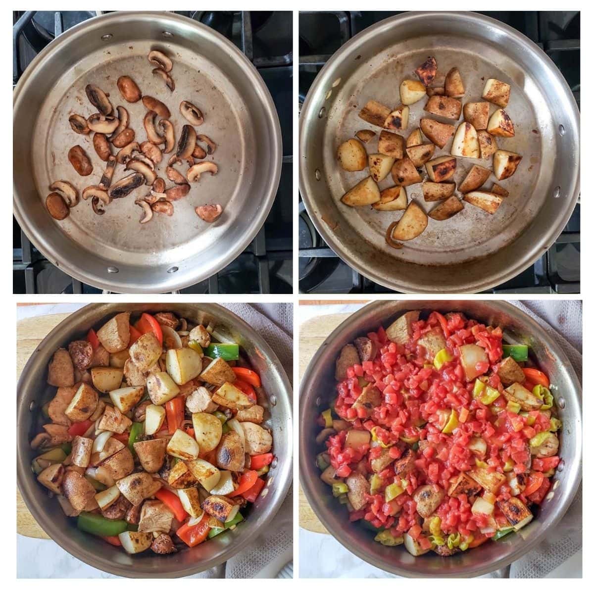 the last four steps needed to make chicken murphy