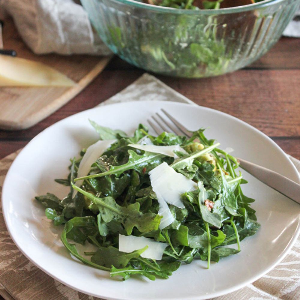 arugula salad on a plate