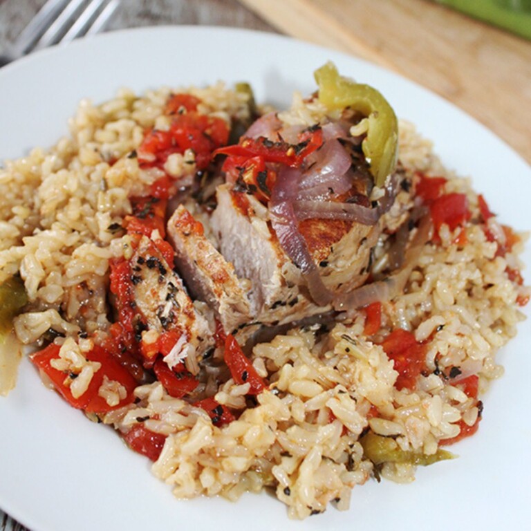 Pork Chop and Rice Casserole with Tomatoes