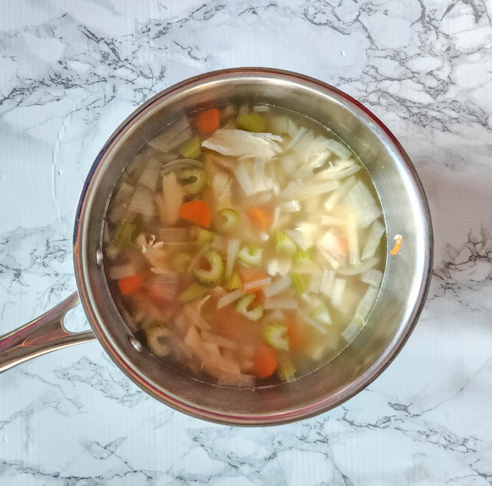 cooked soup in a saucepan