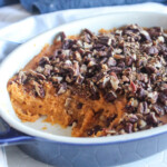 a close up picture of sweet potato casserole