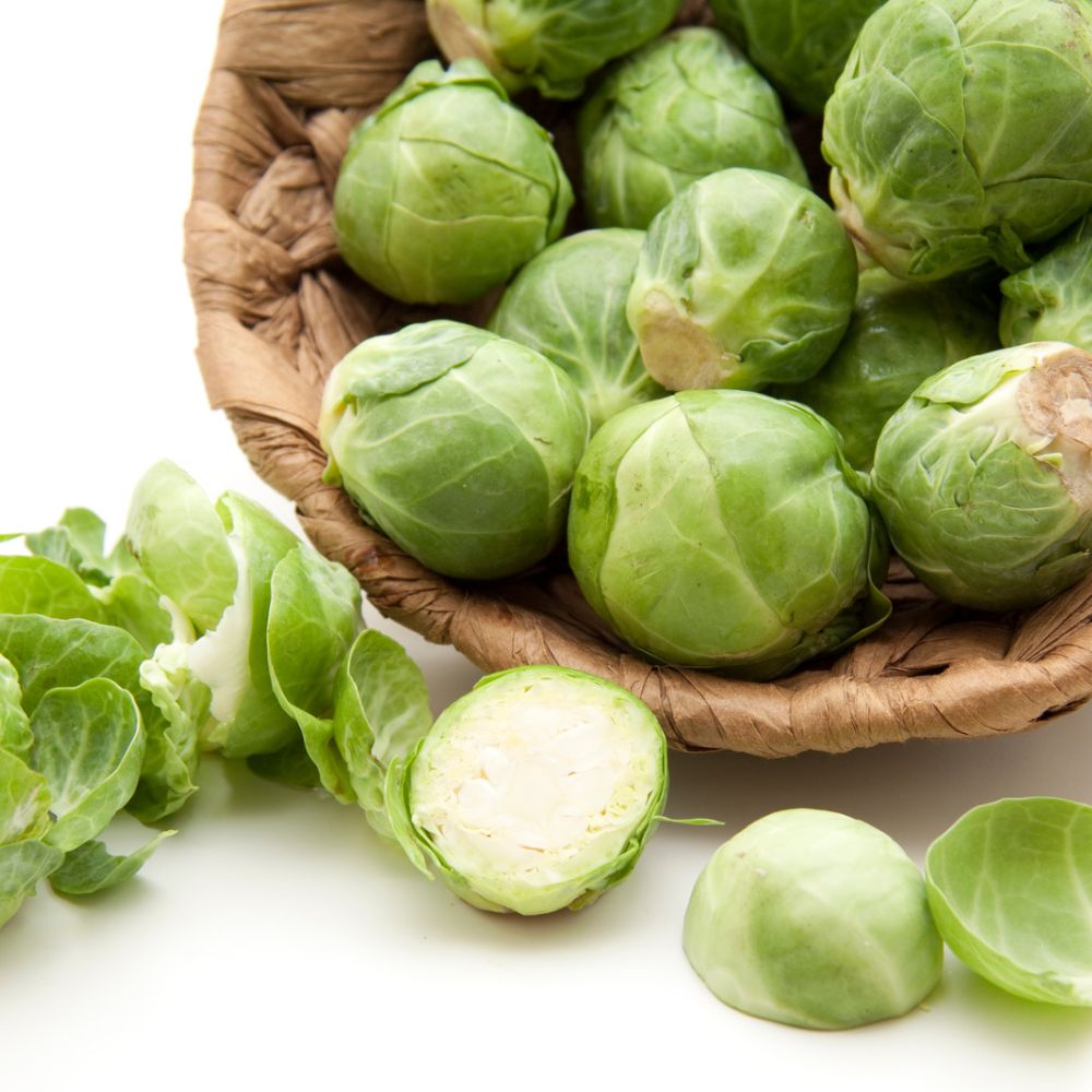 brussels sprouts in a basket