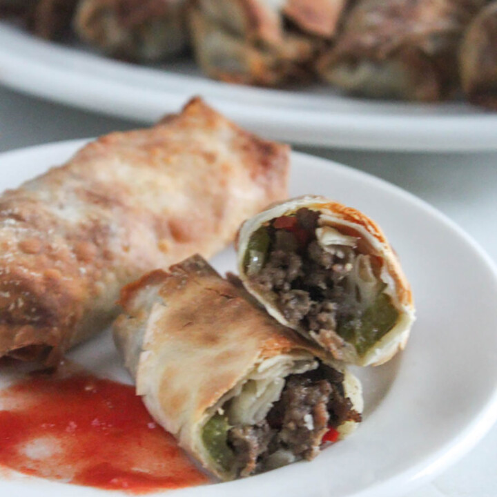 Philly Cheesesteak Egg Rolls (Air Fryer Recipe) Simple And Savory