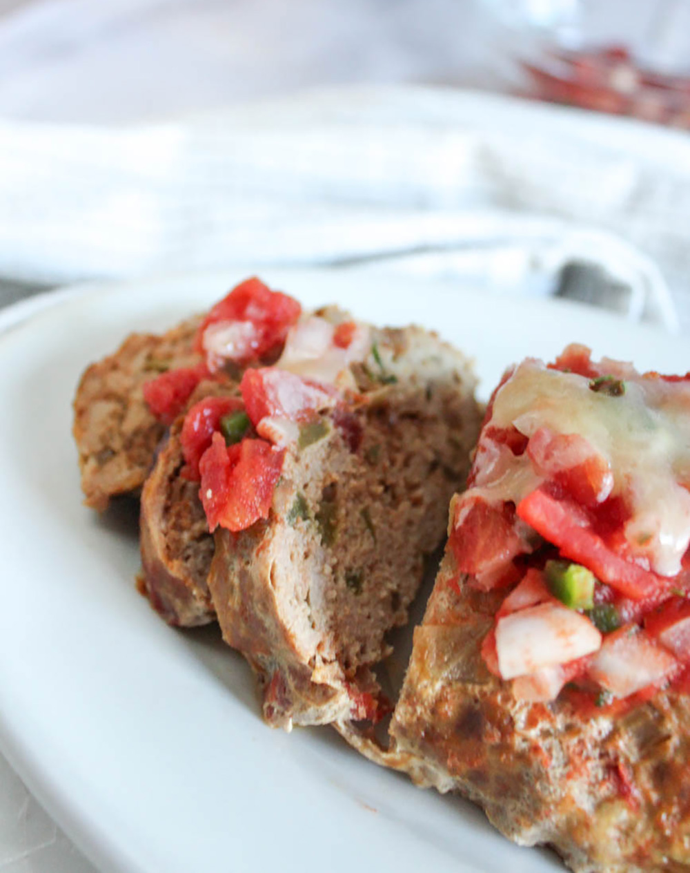 sliced meatloaf on a platter