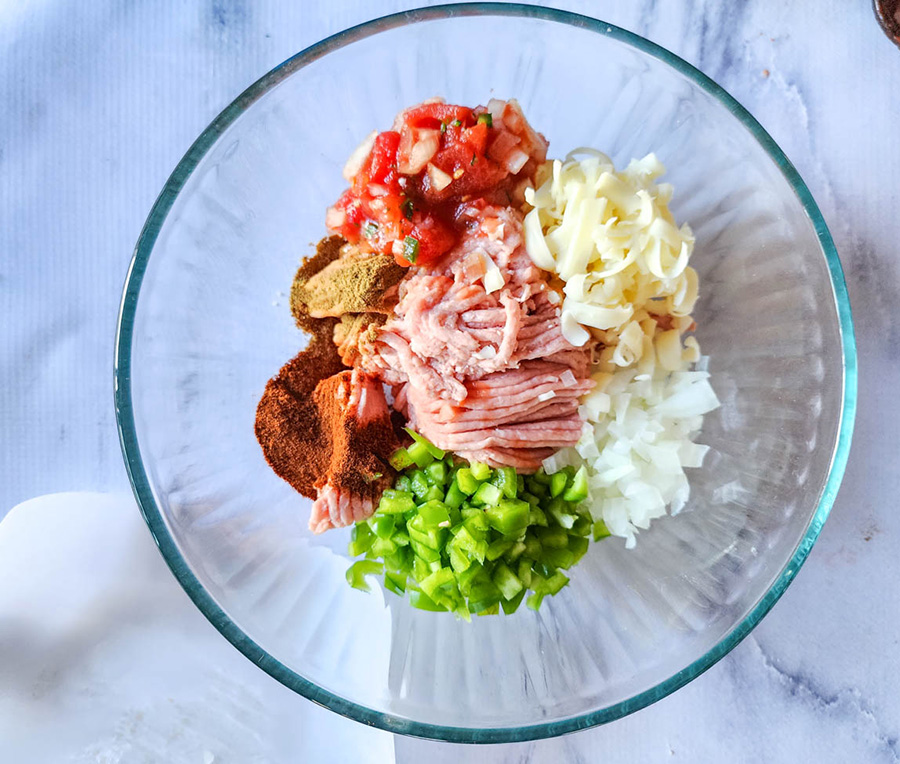 Meatloaf ingredients in a bowl