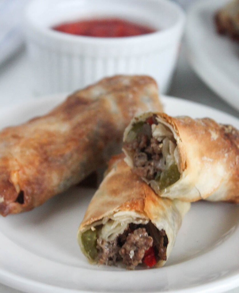 Philly Cheesesteak Egg Rolls (Air Fryer Recipe) Simple And Savory