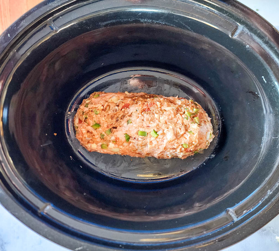 Slow cooker turkey meatloaf in a slow cooker not cooked