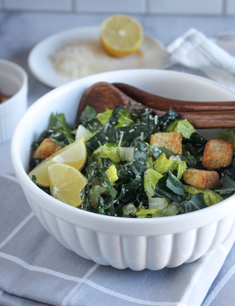 a close up of kale salad in a bowl
