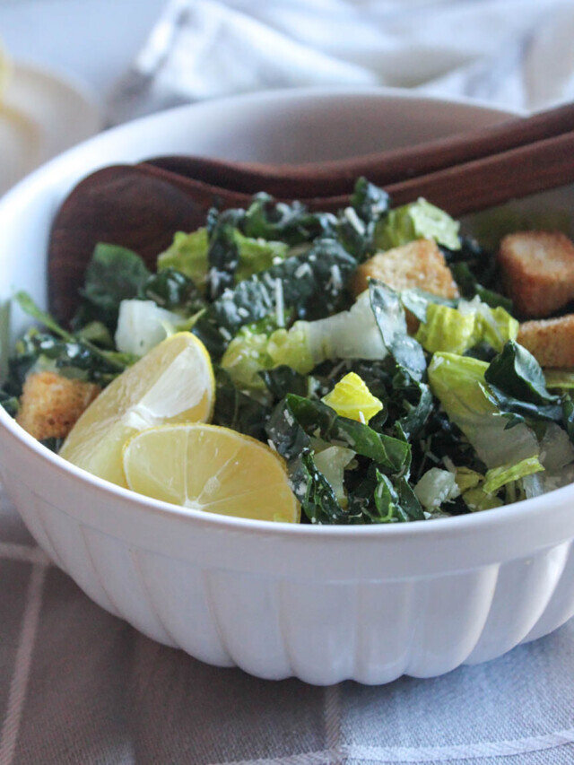 Easy Kale Caesar Salad