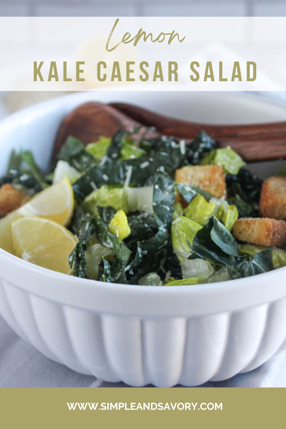 Refreshing Lemon Kale Caesar Salad Simple And Savory