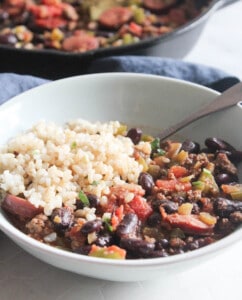 Quick Red Beans and Rice with Ground Beef