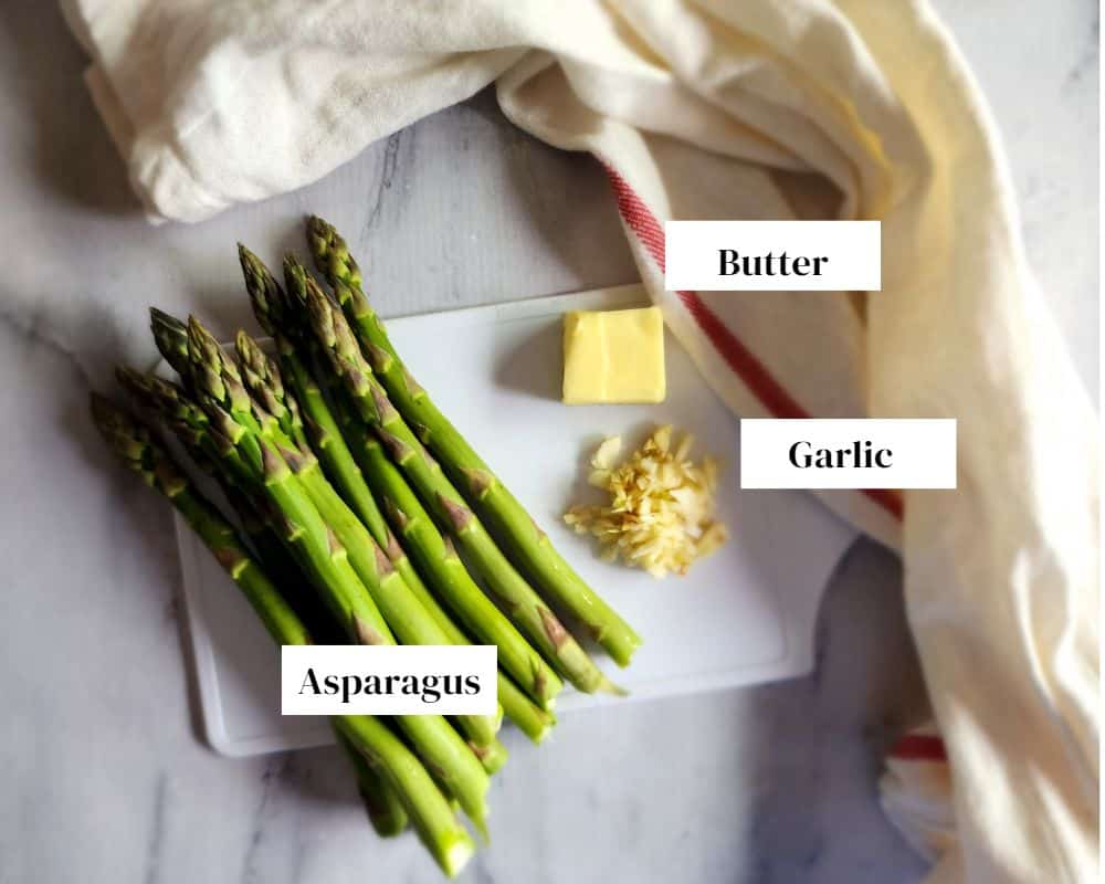 a picture of the ingredients needed to make air fryer asparagus