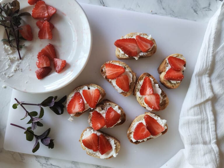 Strawberry Crostini with Goat Cheese and Balsamic Glaze Simple And Savory