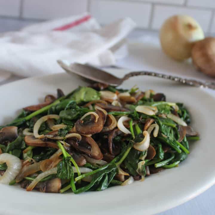 Simple Sauteed Spinach Mushrooms and Onions Recipe - Simple And Savory