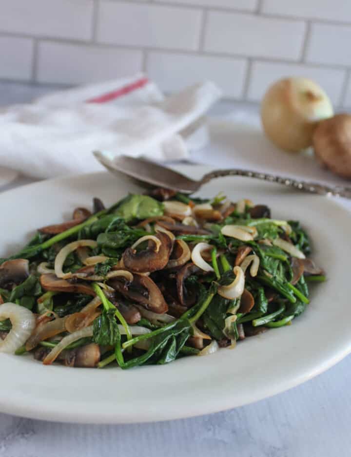 Simple Sauteed Spinach Mushrooms and Onions Recipe - Simple And Savory