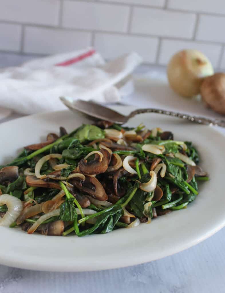 Simple Sauteed Spinach Mushrooms and Onions Recipe - Simple And Savory