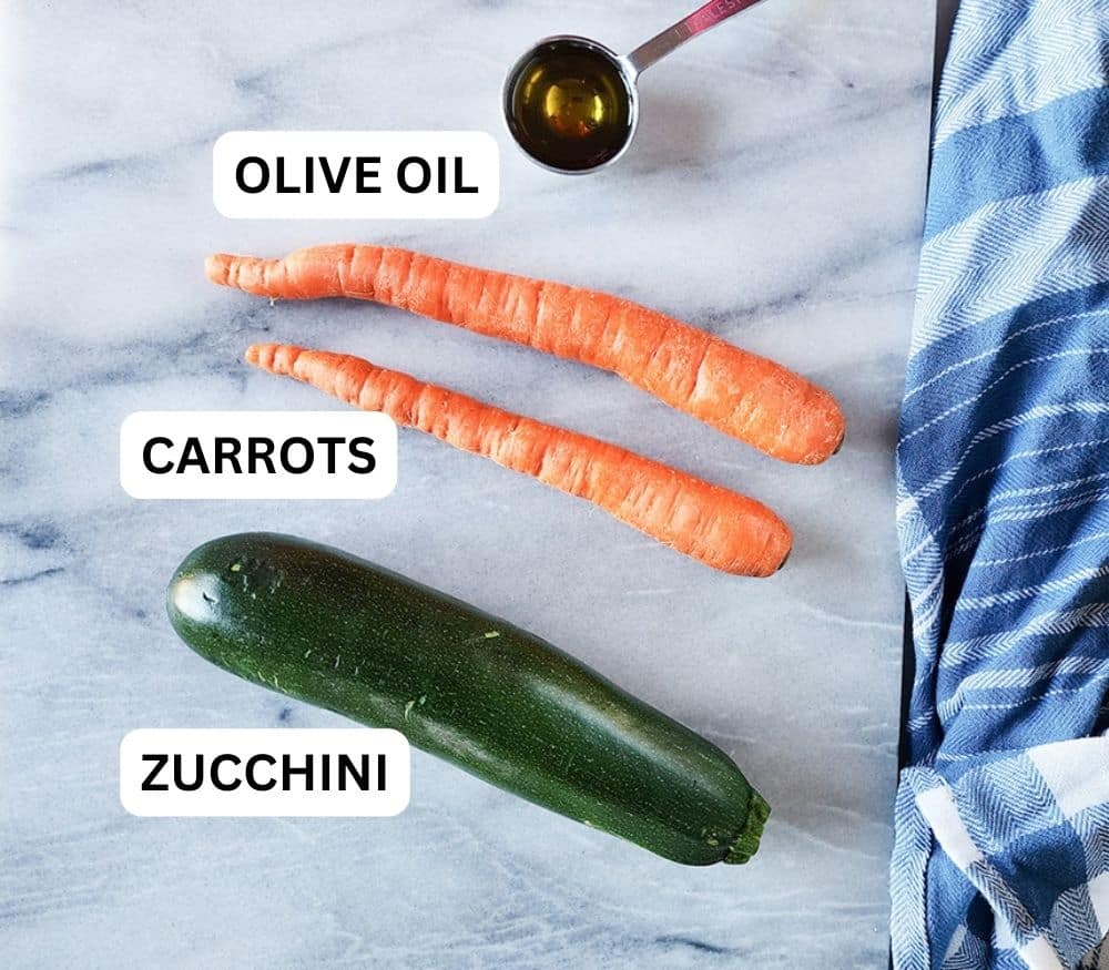 the ingredients needed to make zucchini and carrots