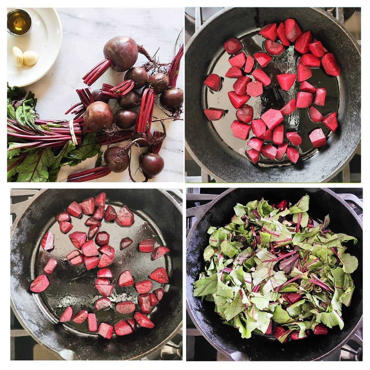 a collage of photos showing steps to make beets