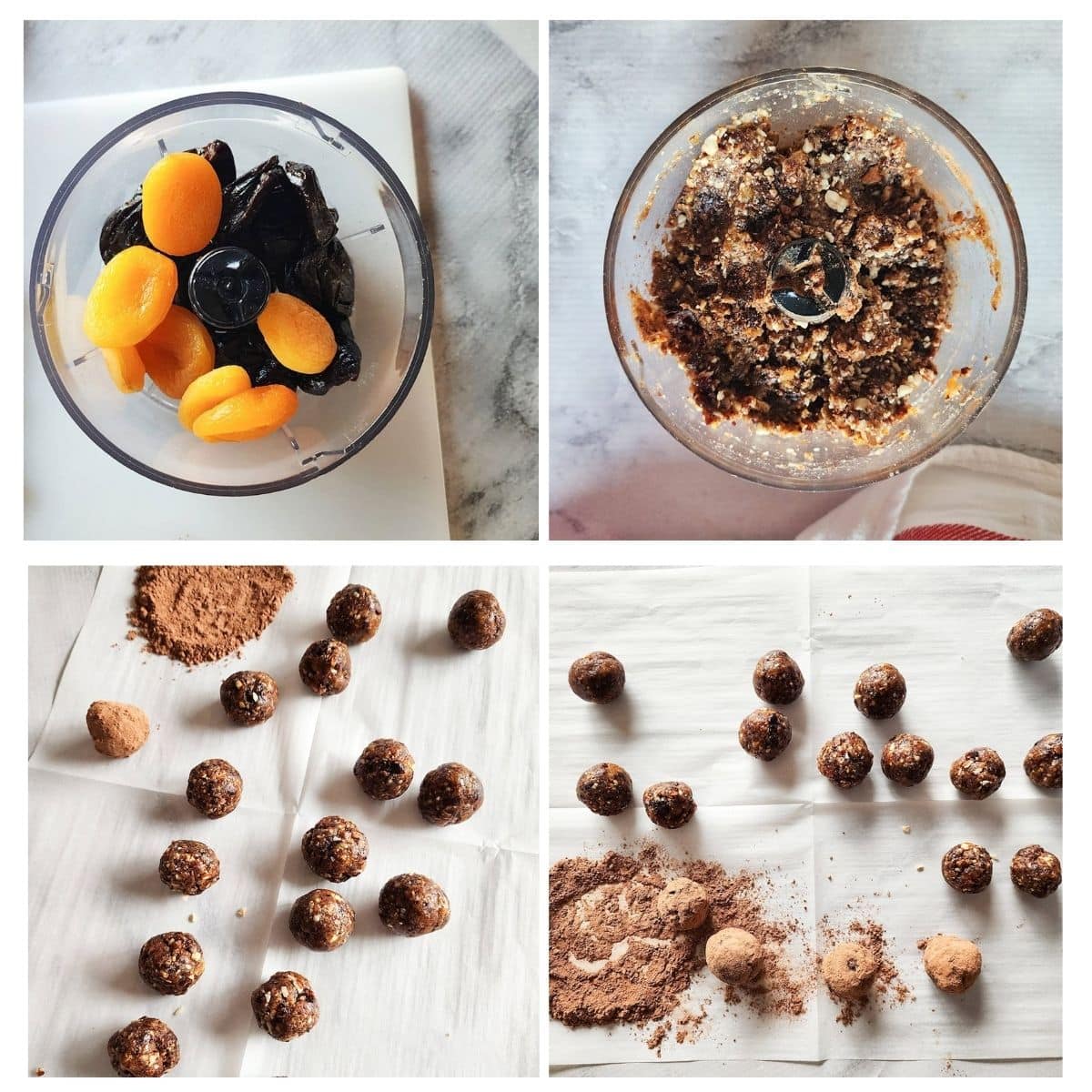 a picture of the process steps to make sugar plums