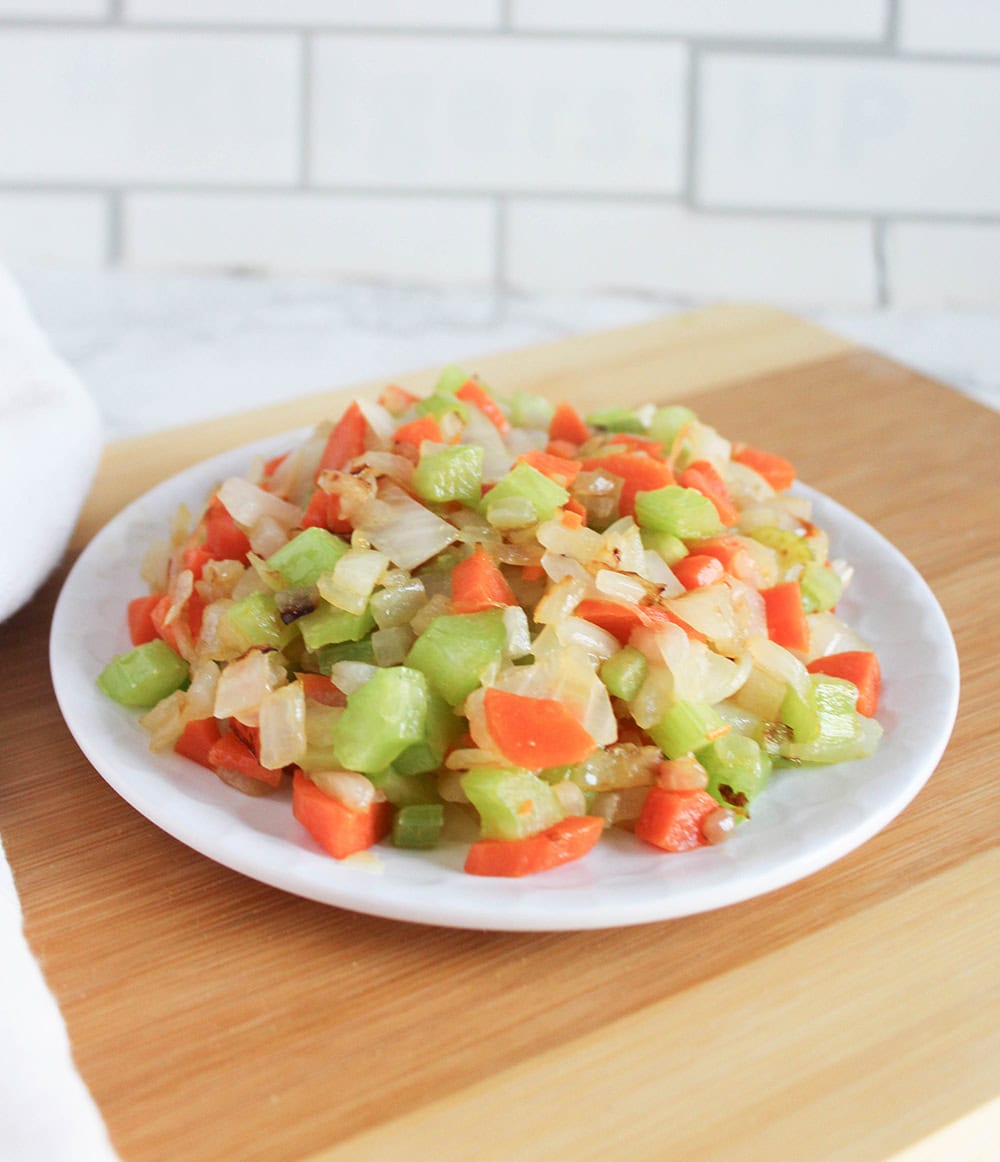 a picture of mirepoix on a plate