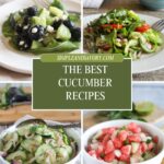 a collage of cucumber recipe photos