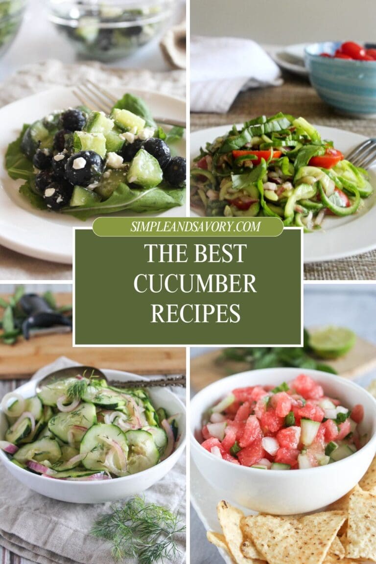 a collage of cucumber recipe photos