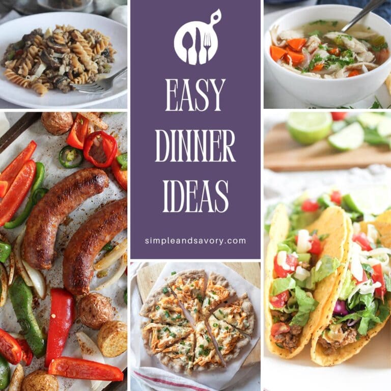 a collage of easy dinner idea pictures
