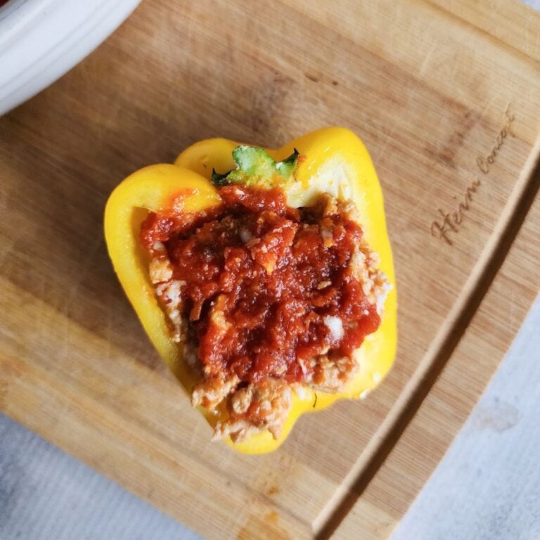 Chicken Parmesan Stuffed Peppers Recipe (Easy, Healthy Comfort Food)