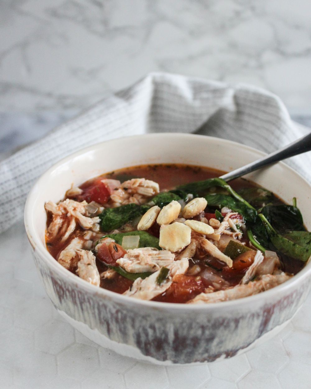 Chicken Farro Soup With Spinach &ndash; Hearty and Comforting