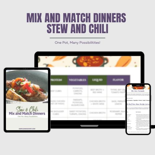 a picture of a mock up of the stew mix and match dinners product