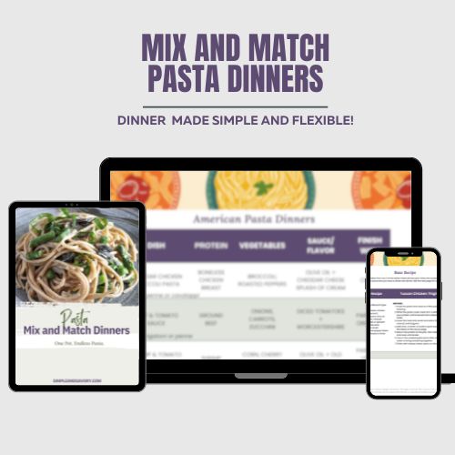 a mock up picture of pasta dinner builder